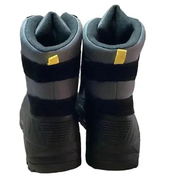 Khombu Mens 10 Waterproof Thermolite Lace Up Snow Boots Gray Black Vegan NEW - Picture 5 of 9